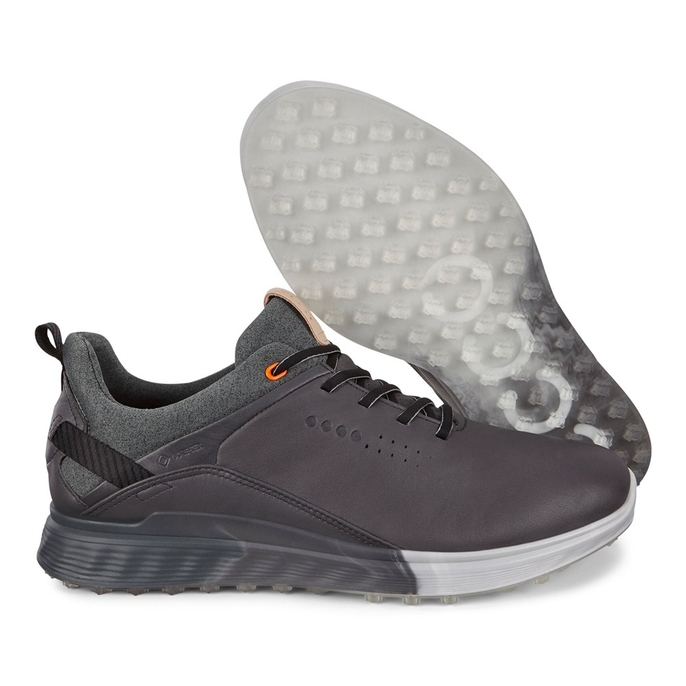 ECCO Mens Golf Shoes Dark Grey - S-Three Spikeless - PUS-157642